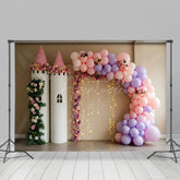 Aperturee - Aperturee Sweet Double Castle Floral Balloon Wedding Backdrop